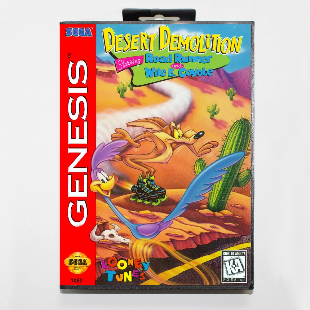 Пустыня снос в ролях Road Runner и Wile E. Coyote 16 бит MD игровая карта для sega Mega Drive/Genesis с розничной коробкой