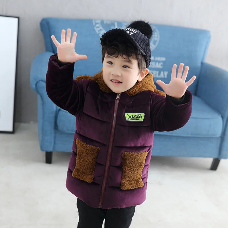 Children's Wear Winter Boys Thickened Mid-long Cotton Jacket kids clothes Outerwears Parkas Long Down Snow coat 308