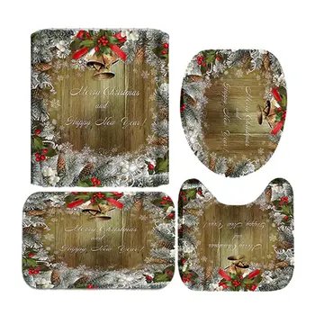 

Christmas 3D Digital Printing Shower Curtain 4 Pieces,For Home / Hotel / Party Decoration 180 * 180cm