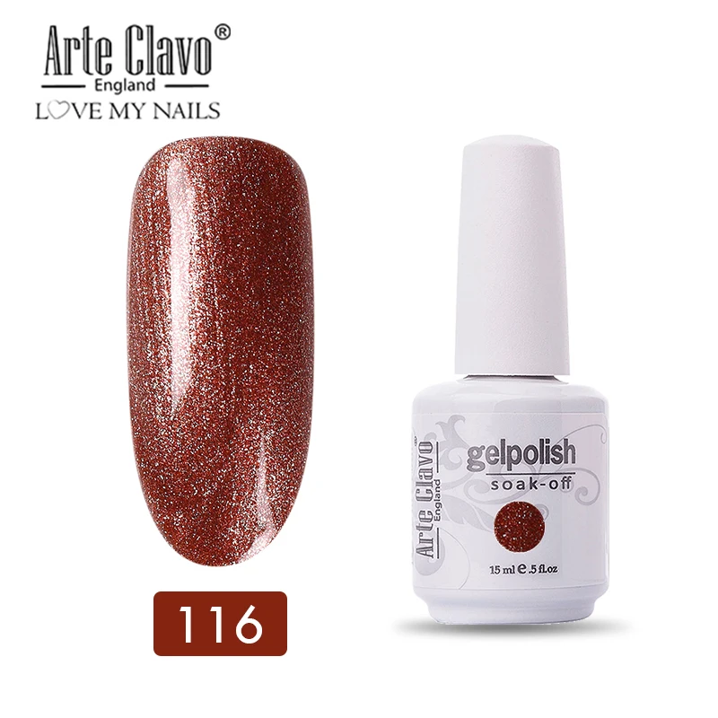 Arte Clavo Гель-лак для ногтей телесный цвет розовый длительный получить Блестки для ногтей замочить от УФ светодиодный 15 мл Полупостоянный DIY Гель-лак для ногтей - Цвет: 11116