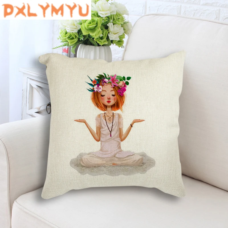 Nordic Style Wing Cartoon Girl Printed Cushion Decorative Pillow Cartoon Mermaid Home Decor Sofa Throw Pillow 45*45cm