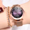 New Fashion Women Mesh Magnet Buckle Starry Sky Watch Casual Luxury Ladies Geometric Surface Quartz Watches Relogio Feminino ► Photo 2/5