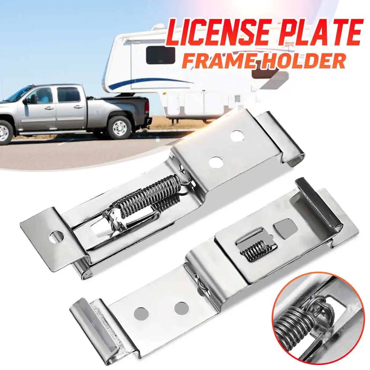 2X Audi Q7 Stainless Steel License Plate Frame Rust Free W// Bolt Caps