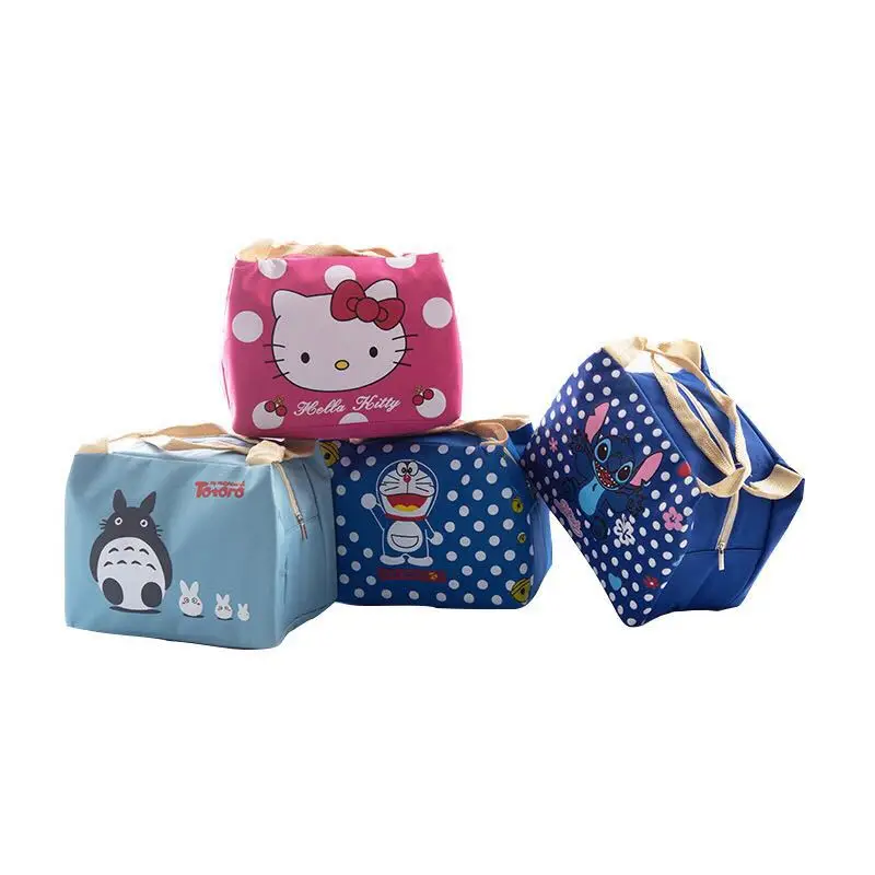 Корейский стиль мультфильм изолированный мешок открытый милый KT Bento Box сумка-холодильник Водонепроницаемая рубашечная ткань, молния ланч бокс сумка-холодильник