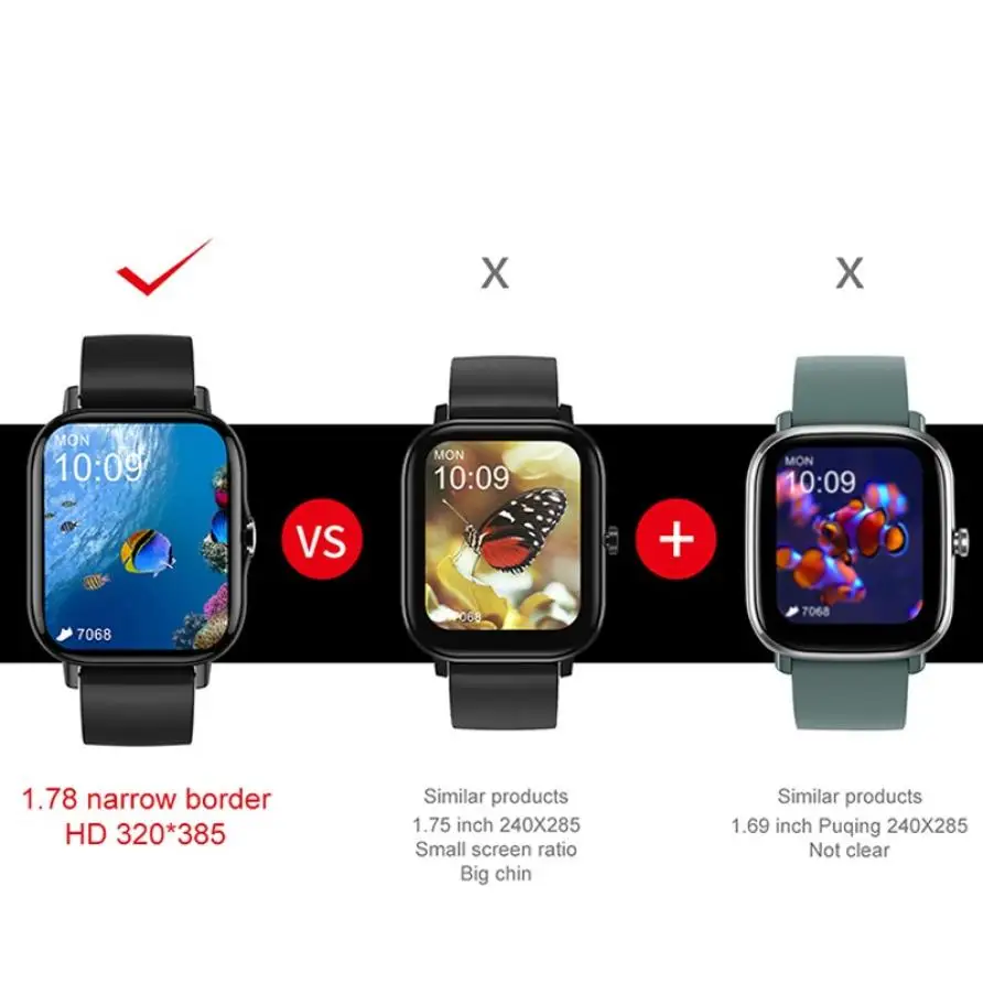 DT94 1.78 inch Bluetooth Call Smart Watch Full Touch Blood Pressure Heart Rate Monitor Smartwatch Wristband for Android IOS