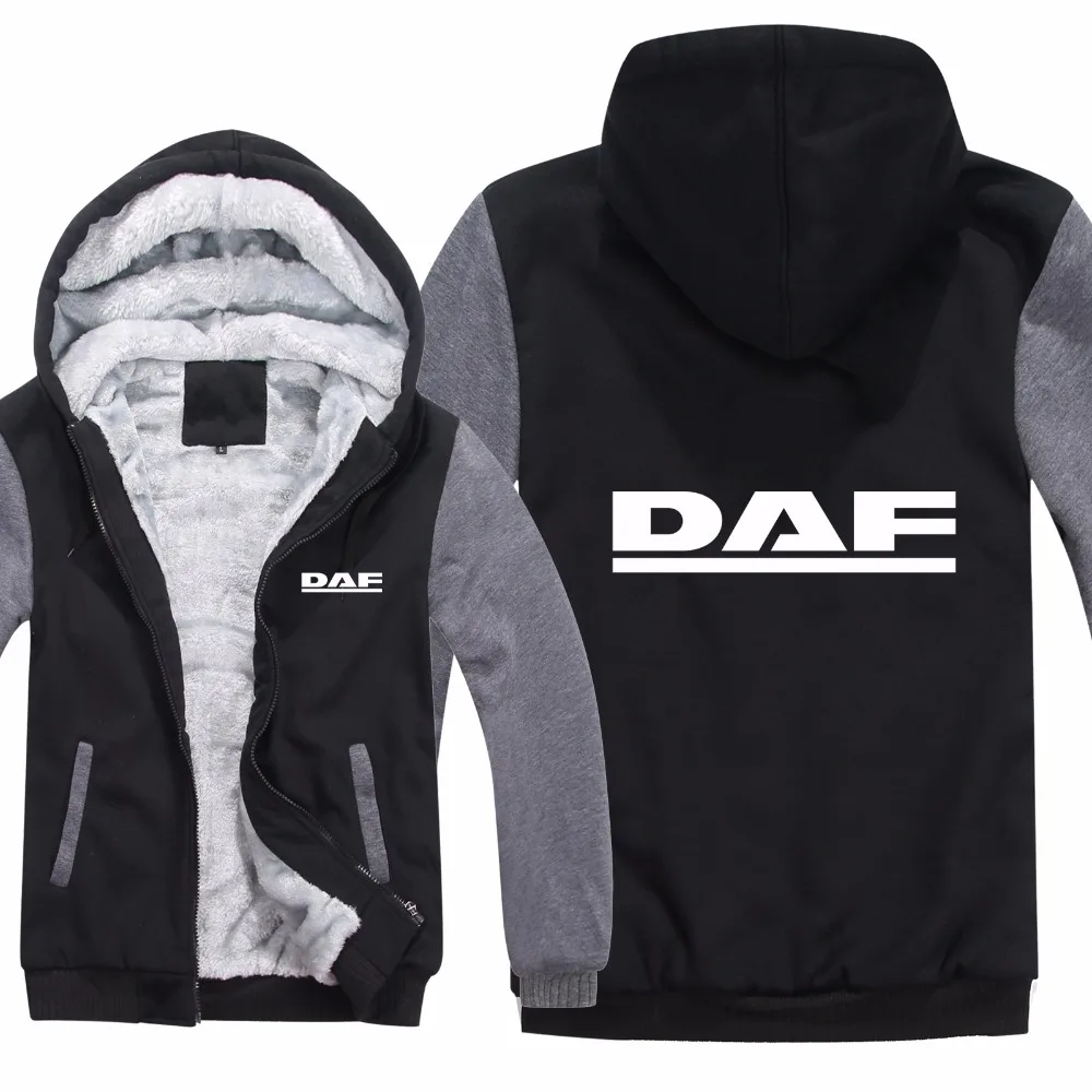 Зимние толстовки с капюшоном DAF Trucks, мужское модное пальто, пуловер, шерстяная куртка с подкладкой, толстовки с капюшоном DAF, HS-005