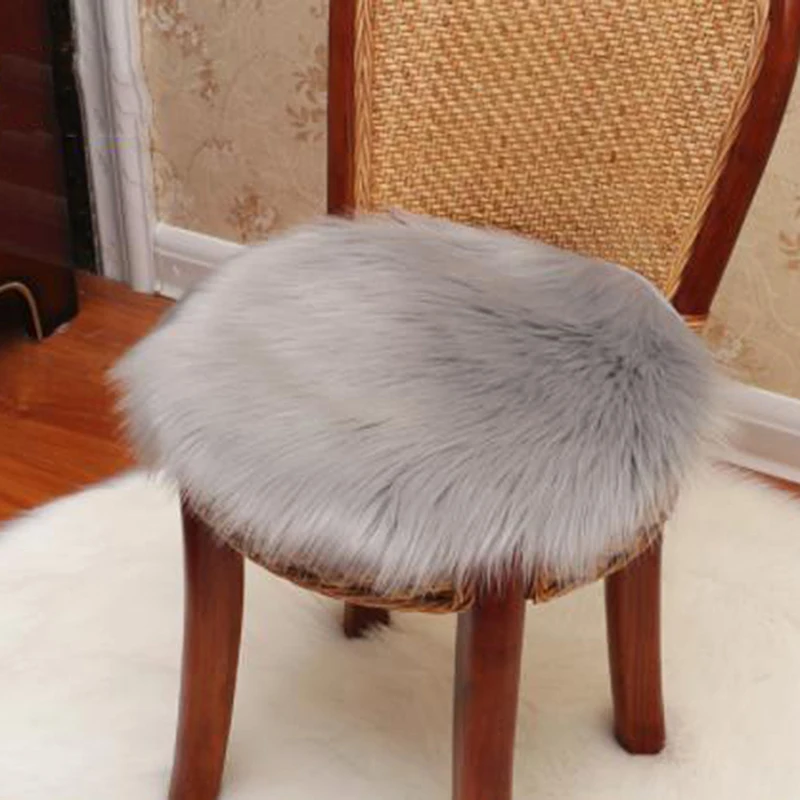 Soft Faux Fur Mat Rug Chair Cover Household Bedroom Warm Sofa Pad Eco-friendly Round Carpet For Home Decoration | Дом и сад