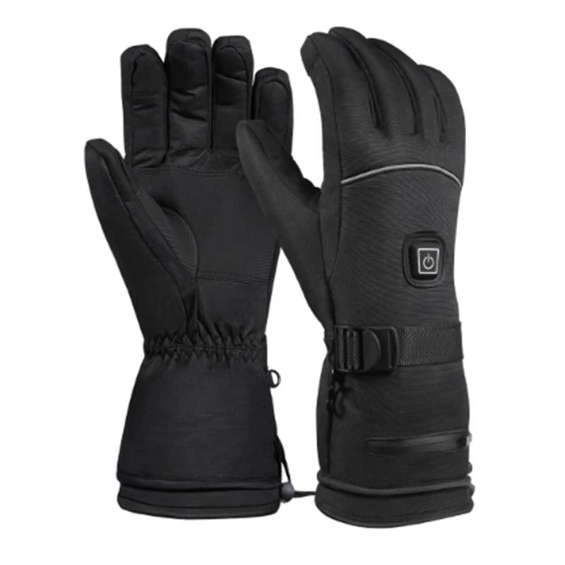 Зимние лыжные теплые перчатки с электрическим подогревом, теплые перчатки с 3 уровнями температуры, с ручным управлением, с питанием от батареи, теплые перчатки для катания на лыжах, велоспорта