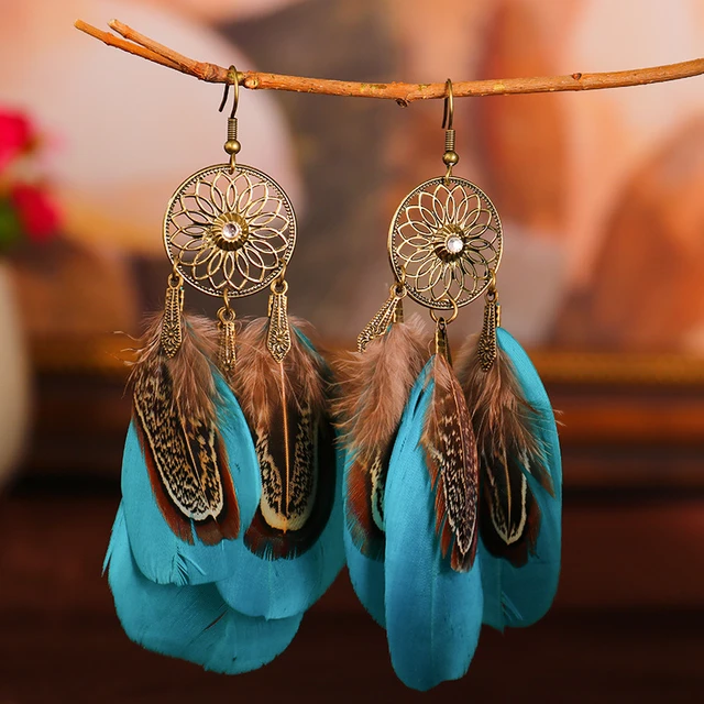 Amazon.com: Ymqewq Feather Earrings for Women Long Fringe Earrings Bohemian  Vintage Tassel Drop Dangle Earrings with Dream Catcher Design for Wedding  Prom Party Festival Ear Jewelry,White : Clothing, Shoes & Jewelry