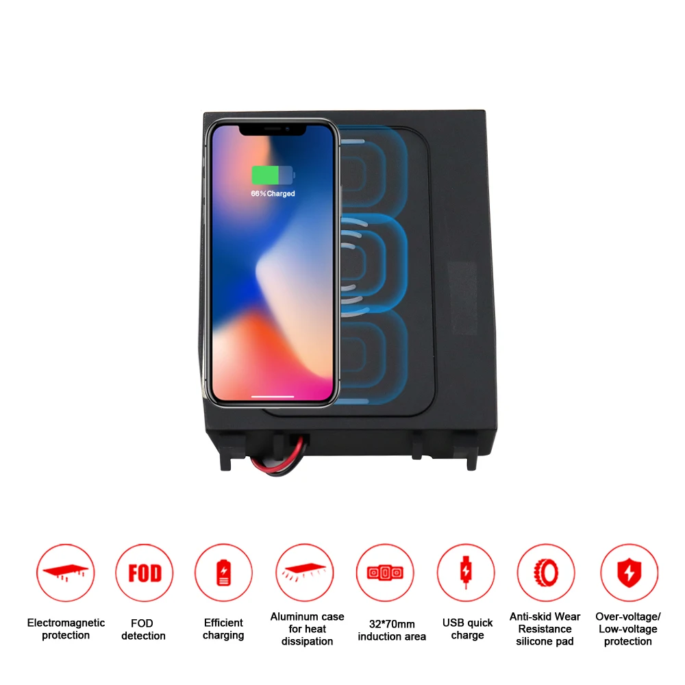 

QI Car Wireless Charger For Benz C/GLC series 2015-2019 Intelligent Infrared Fast Charging Phone holder for iphone X HUAWEI