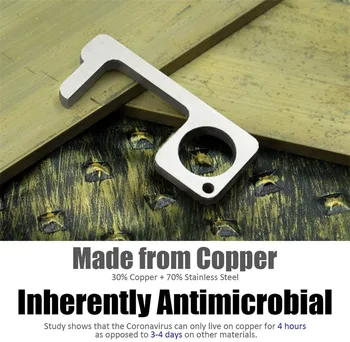 

1PCS Hygiene Hand Antimicrobial EDC Door Opener & Stylus Portable Press Elevator Tool Door Handle Key Keychain Outdoor Z0414