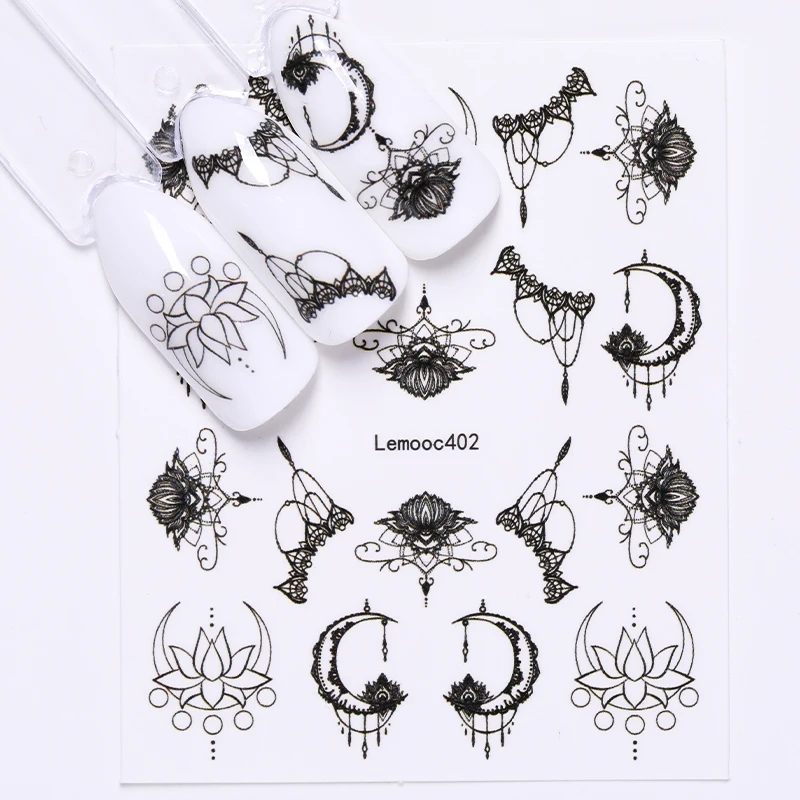 1 лист Водные Наклейки для ногтей цветок сердце перо Водные Наклейки для ногтей для маникюра советы для ногтей DIY Disign украшение