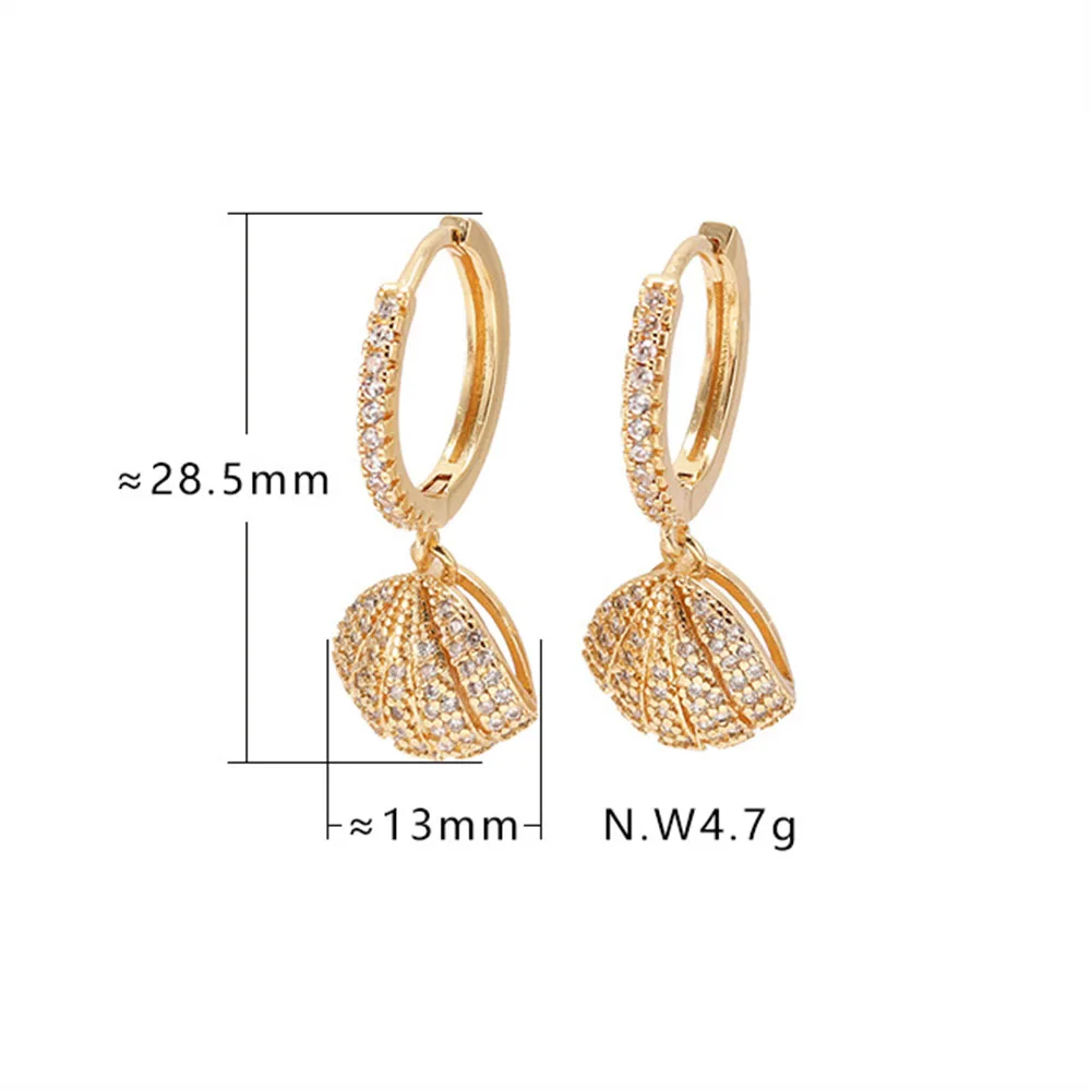 Трендовые золотые серьги-кольца с кубическим цирконием, Модные Двухслойные свисающие серьги серии "Океан" для женщин, корейские ювелирные изделия