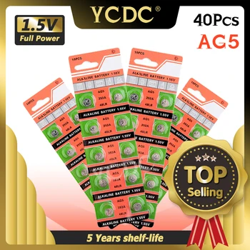 

40pcs 1.55v Ag5 D309 D393 G5 G5A L754 LR48 LR754 RW28 SR48 SR754 SR754W 15 48 193 309 393 546 393A Button Coin Cell Battery