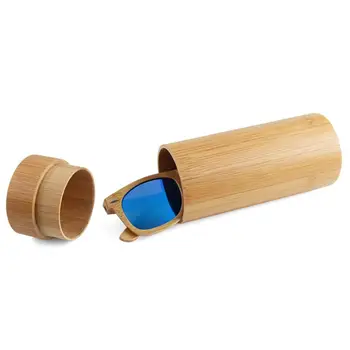 

Handmade Natural Bamboo Cylinder Sunglasses Glasses Eyewear Storage Box Case Sunglasses Case Makeup Beauty Organizer Cosmetics