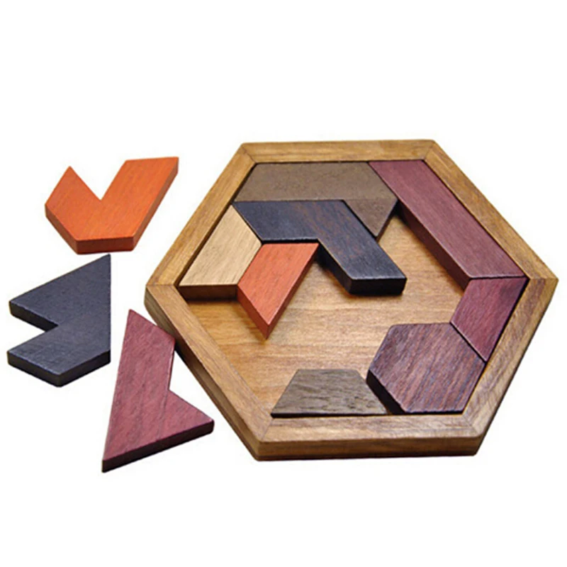 Детские деревянные игрушки-паззлы Tangram/Jigsaw Board деревянные геометрические формы образовательные головоломки для детей игрушки