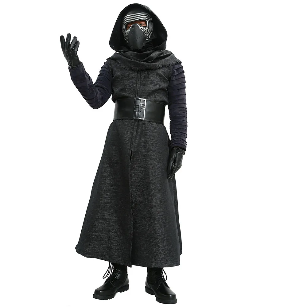 X-COSTUME Kylo Ren костюм Звездные войны 7 The Force Awakens Косплей злодей роскошный взрослый костюм на Хэллоуин и маска черный