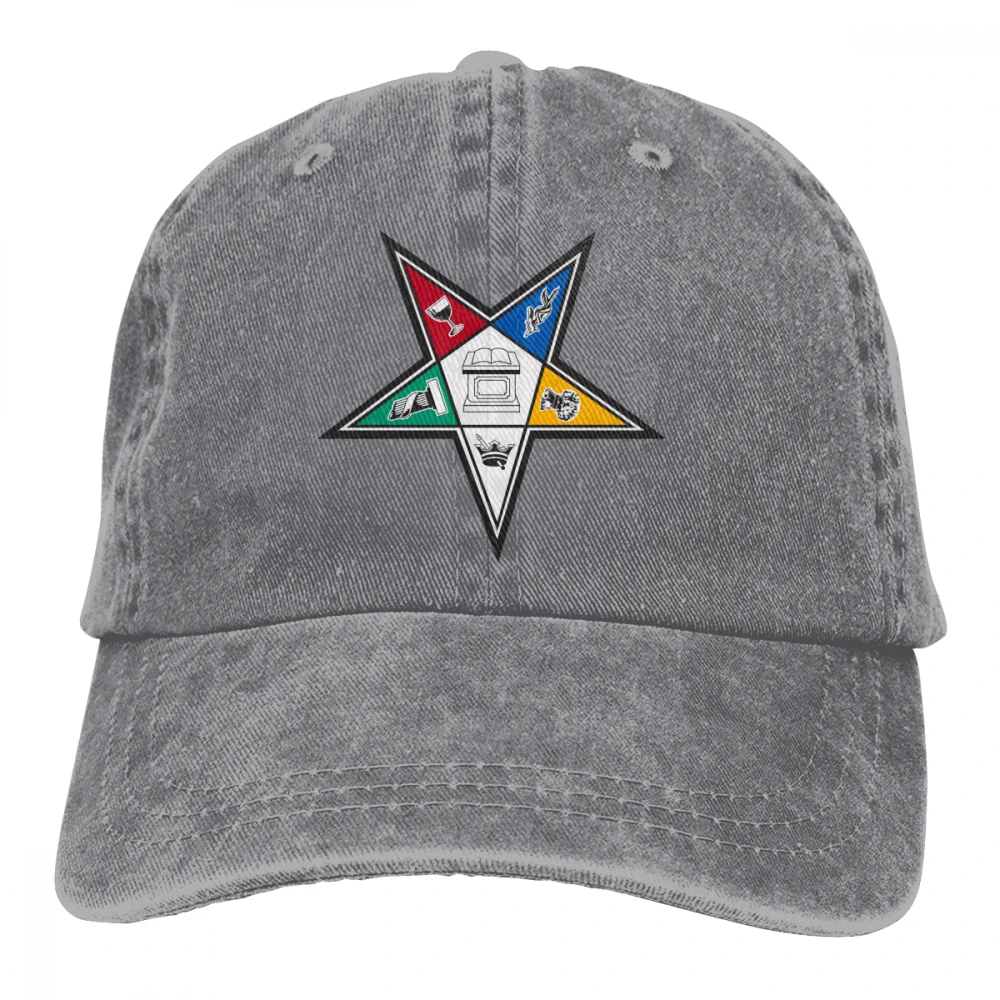 Order-of-the-Eastern-Star OES Casquette черные унисекс Мужские Женские джинсовые бейсболка с ремешком, регулируемая шапка для гольфа, папы