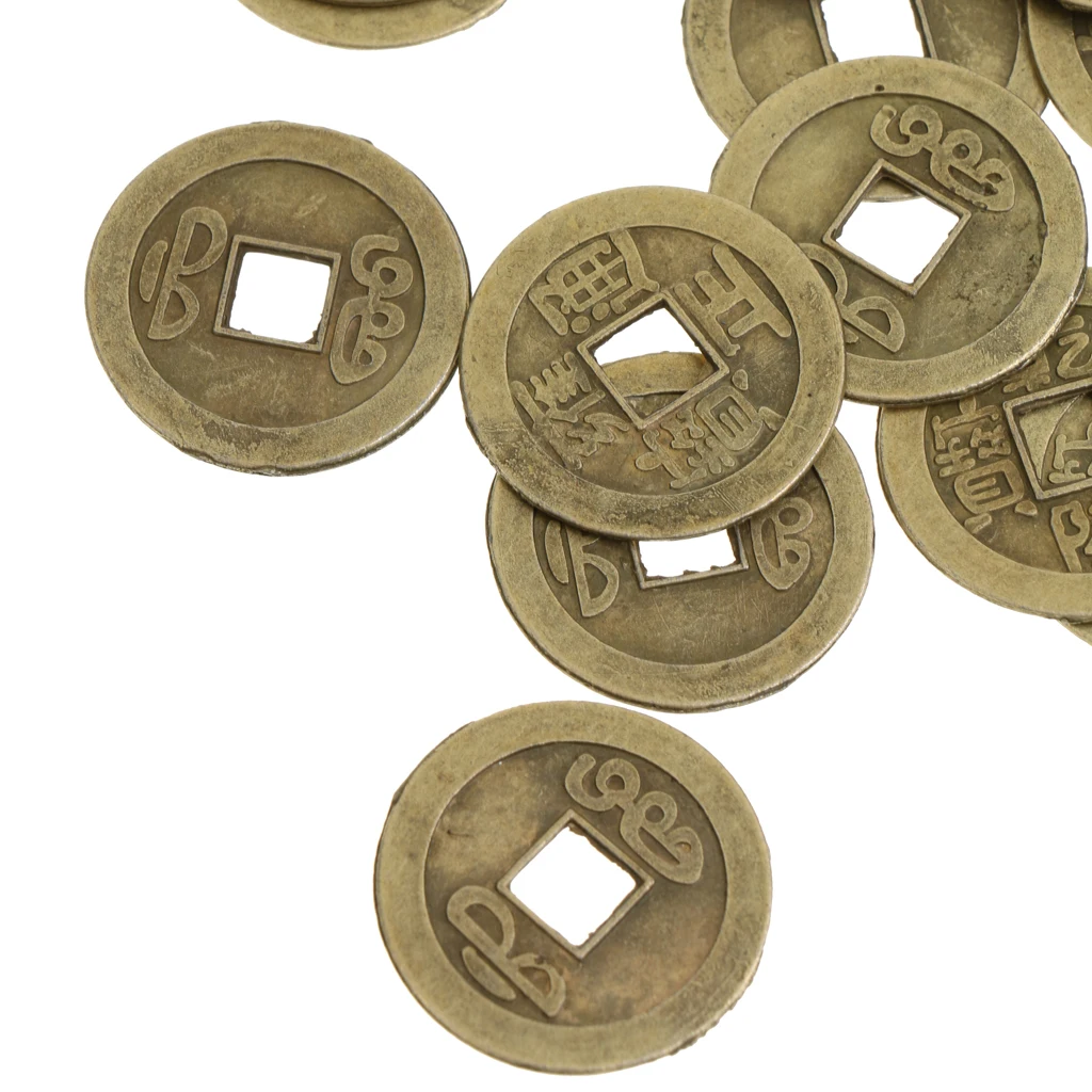 50 Pieces Feng Shui Coins Chinese Ancient Fortune Coin 1'' Diameter I Ching Money Charm