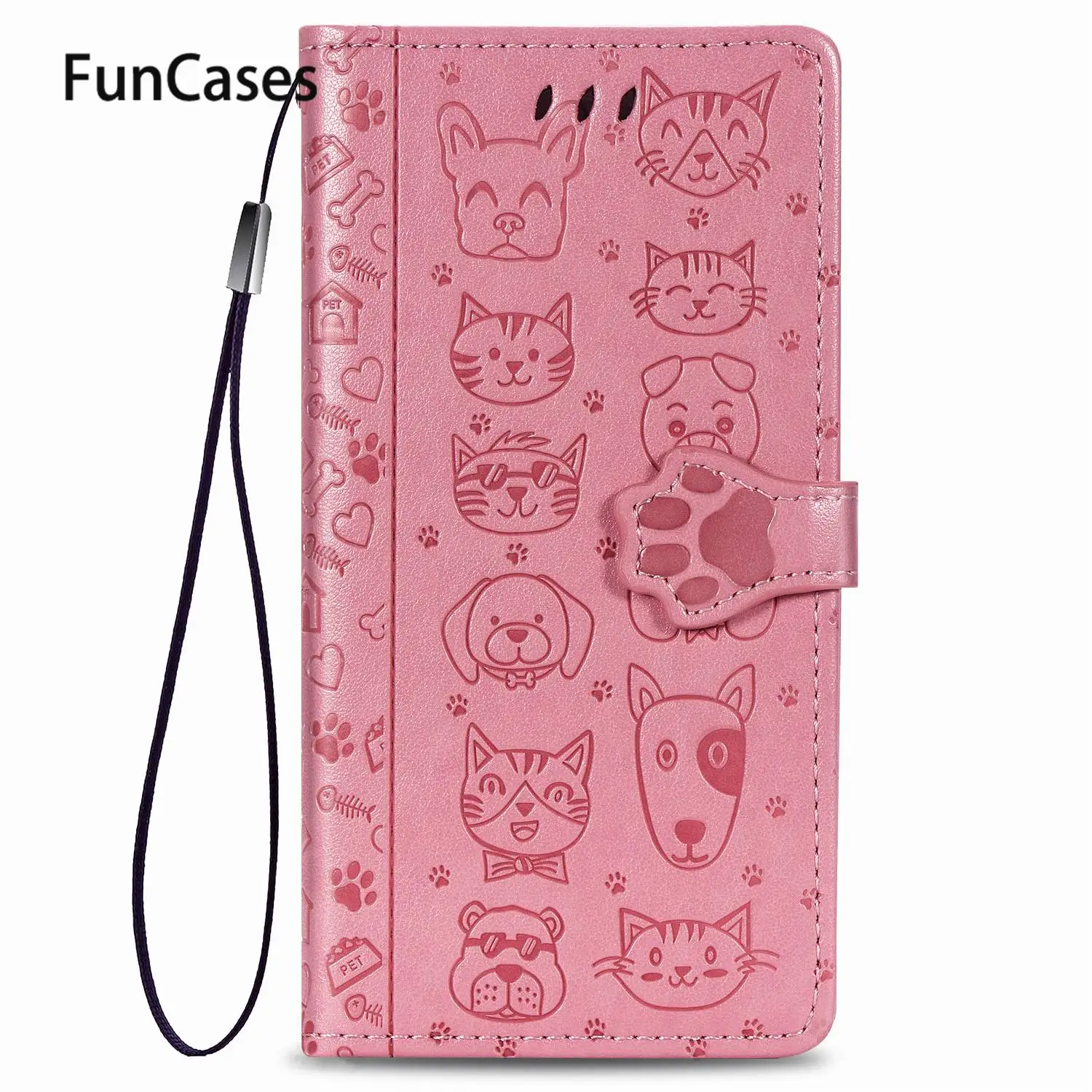 P Smart Plus 2019 Kucing dan Anjing Flip Case untuk Huawei Menikmati 9S Kehormatan 10i 20i 20 Lite Mate 30 Pro Y7P Z P40 P30 Y9 Prime 20S Nova 5T