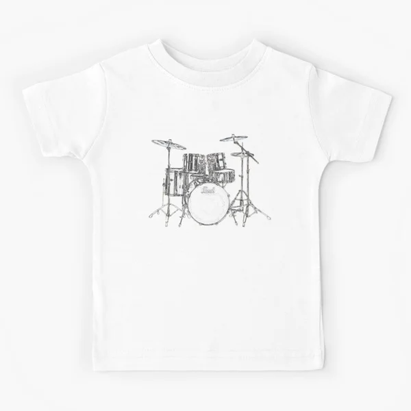Children Drums music T Shirts Kids Tops Girls Boys Short Sleeve Baby