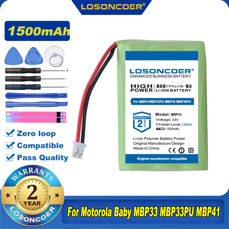 1500 мА/ч Батарея для Motorola радионяня MBP33 MBP33PU MBP36 MBP36PU MBP41 MBP41BU MBP41PU MBP43 MBP18 MBP43BU MBP27T |