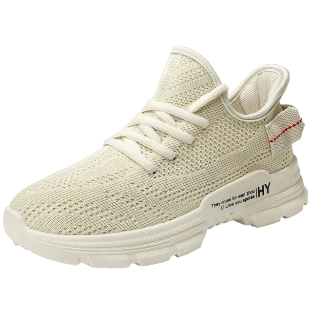 Новинка; обувь Flyknit; кроссовки с механической подошвой; женская обувь; легкая дышащая повседневная спортивная обувь; Женская Вулканизированная обувь - Цвет: beige