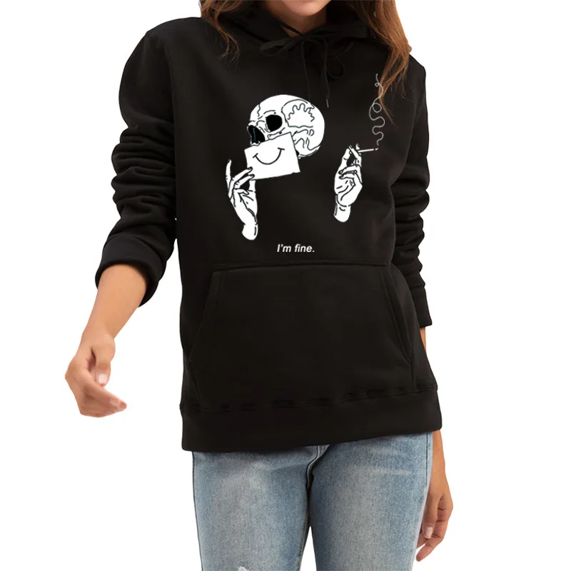 

Halloween skull Pattern Sweatshirt Women's Clothing 2020 Harajuku Fashion Long Sleeve Loose Hip-Hop Crewneck Tops Free Shipping