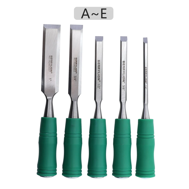 5pcs Wood Chisel 1/4"-1" Carving Knife for Wood Carving 65# Manganese Steel Woodworking Carving Tools - Тип лезвия: 5pcs