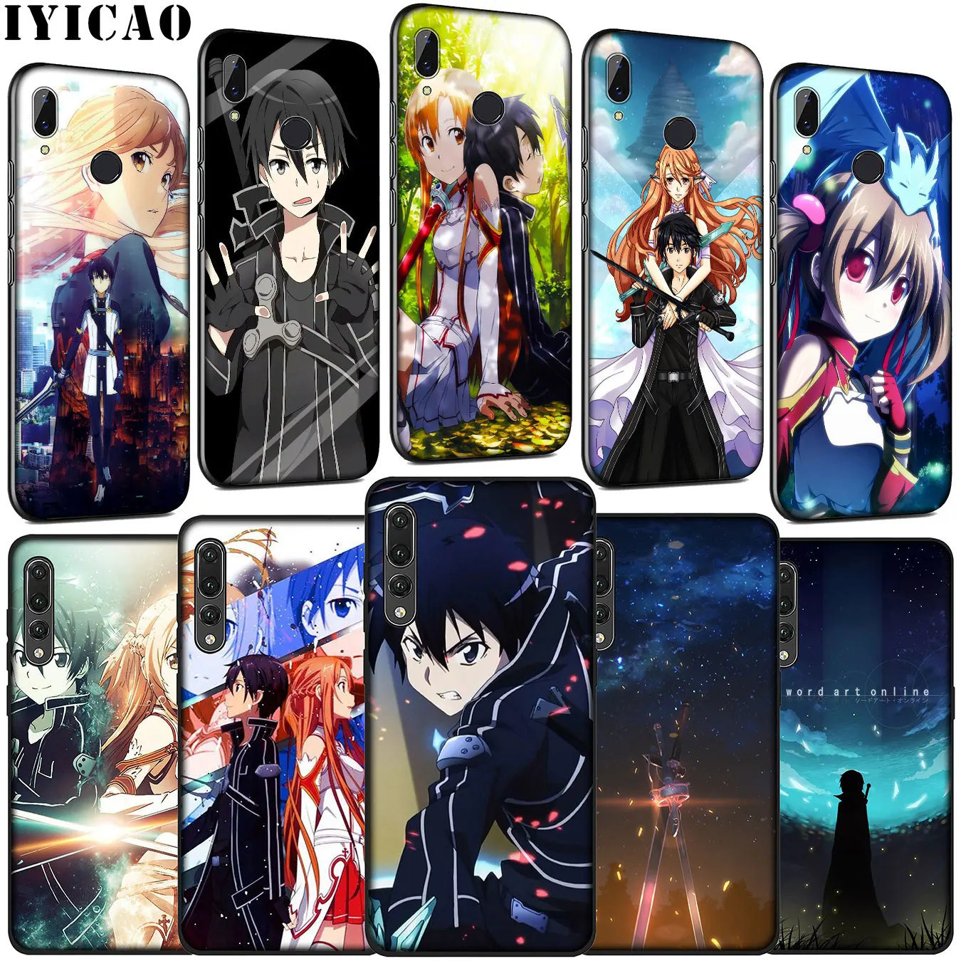 IYICAO sword art online SAO Мягкий силиконовый чехол для Huawei P30 P20 Pro P10 P9 Lite Mini 2017 2016 P Smart Z Plus 2019 |