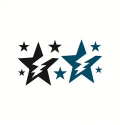 Blue Black Five-pointed Star Waterproof Temporary Tattoo Sticker Wrist Leg Fake Tattoo Water Transfer Sticker Men Women
