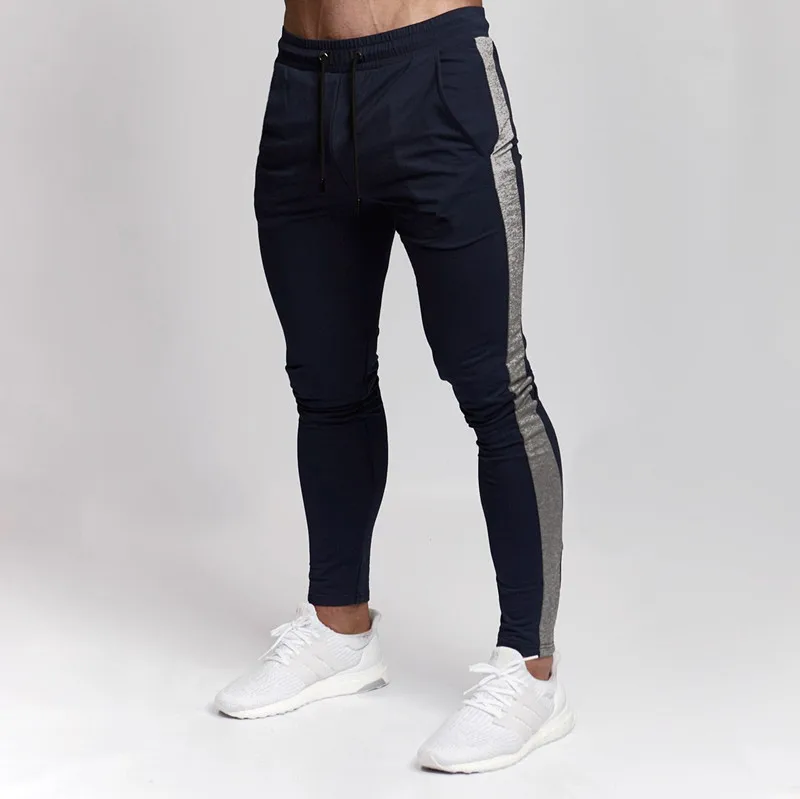 03 blue gray Новинка, Осень-зима, мужские брюки, модные мужские брюки, повседневные, облегающие, мужские, s, для бега, спортивные штаны, Pantalon Homme, мужская одежда - Цвет: 03 blue gray
