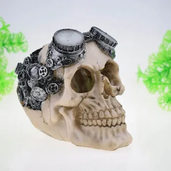 

Resin Skull Statues Decorations Simulation Skull Fish Tanks Decoration TB Sale