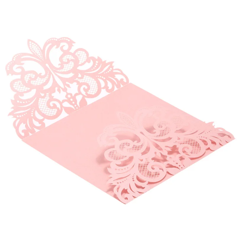 10 Pcs/ Set Wedding Party Invitation Card Decor Cards Envelope Delicate Carved Flower Wedding Party - 4.00044E+12