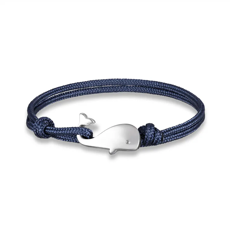MKENDN Navy style Camping Parachute cord Whale Tail Anchor Bracelet Men Women 550 Paracord Jewelry Wrap Metal Hooks