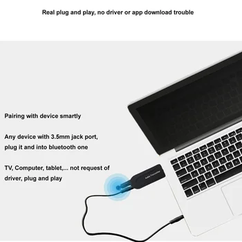

TV PC Bluetooth 4.0 Portable Mini Audio Transmitter Durable Easy Use Antenna Stereo Simple Wireless USB A2DP Dongle Adapter