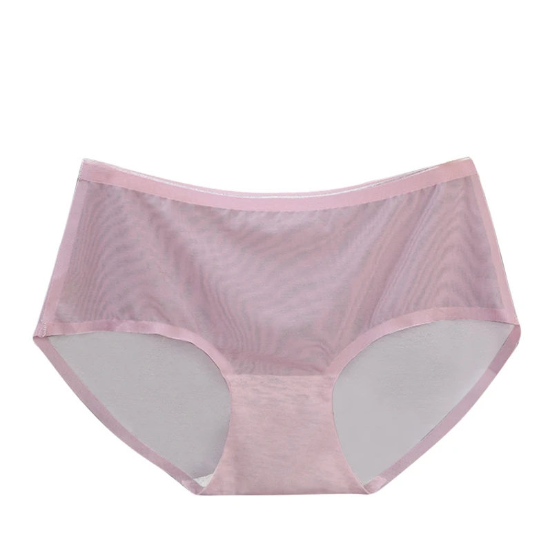 Women Hot Panties Woman Briefs Lace Ice Silk Seamless Invisible Stereotyped Panty Mutandine Sexy Tanga Femme Female Knickers A20