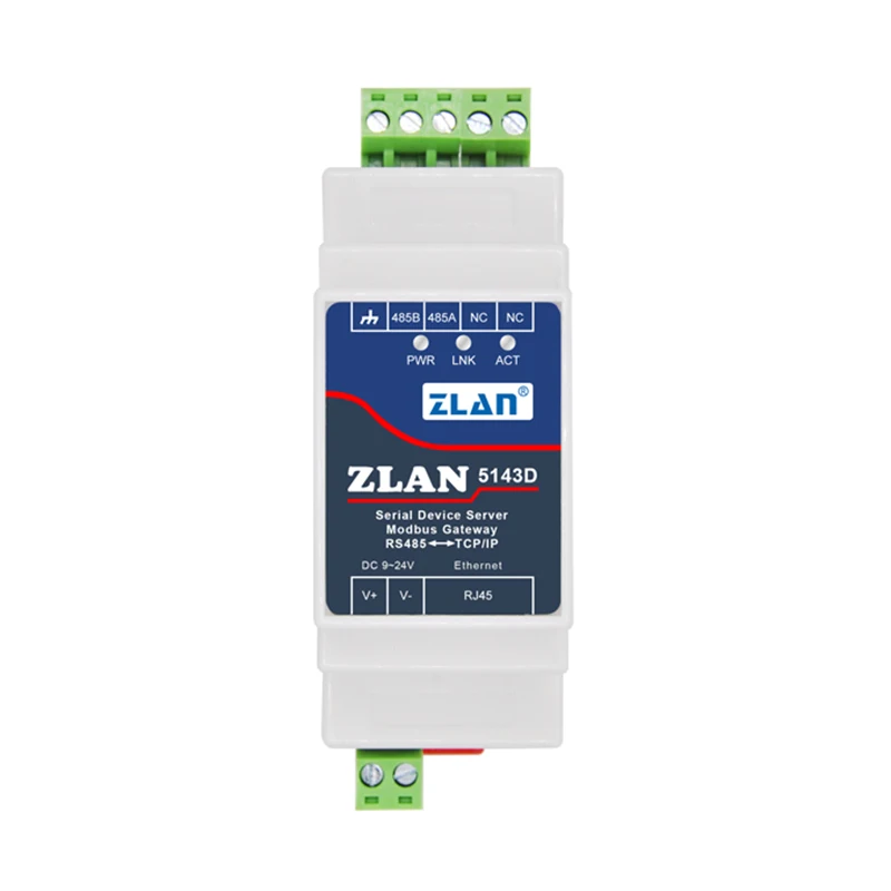 ZLAN5143D DIN rail RS485 в Ethernet RJ45 конвертер серверное устройство Modbus RTU TCP