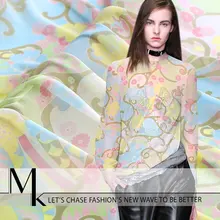 Новая Высококачественная цветная цифровая печатная жоржет ткань для лета 10Momme шелковая одежда DIY шитье Горячая