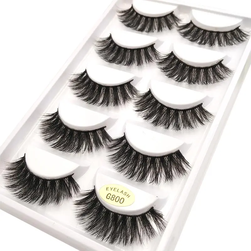 3D mink eyelashes dramatic 5 pairs of natural long false beauty makeup eyelash extensions | Красота и здоровье