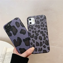 Funda de teléfono Vintage de piel de leopardo gris para Iphone 11 Pro Max X Xr Xs Max 6 7 8 Plus funda trasera de silicona suave mate Tpu