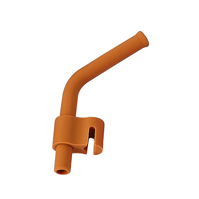 Silicone Baby Feeding Bowl Spoon Kids Tableware Baby Accessories Silicone Plate Spill-Proof Suction Children Self Feeding Dishes Straw Orange