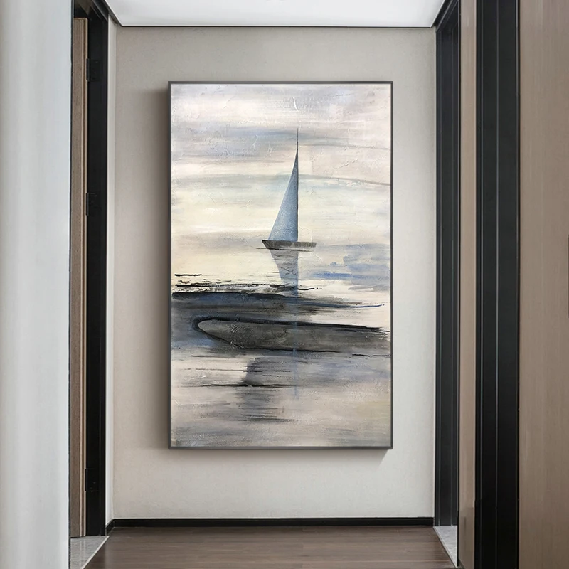 

Smooth hand-painted Oil Painting Decorative Abstract Modern Vertical Version Entrance Hallway Corridor Office Feng Shui Painting