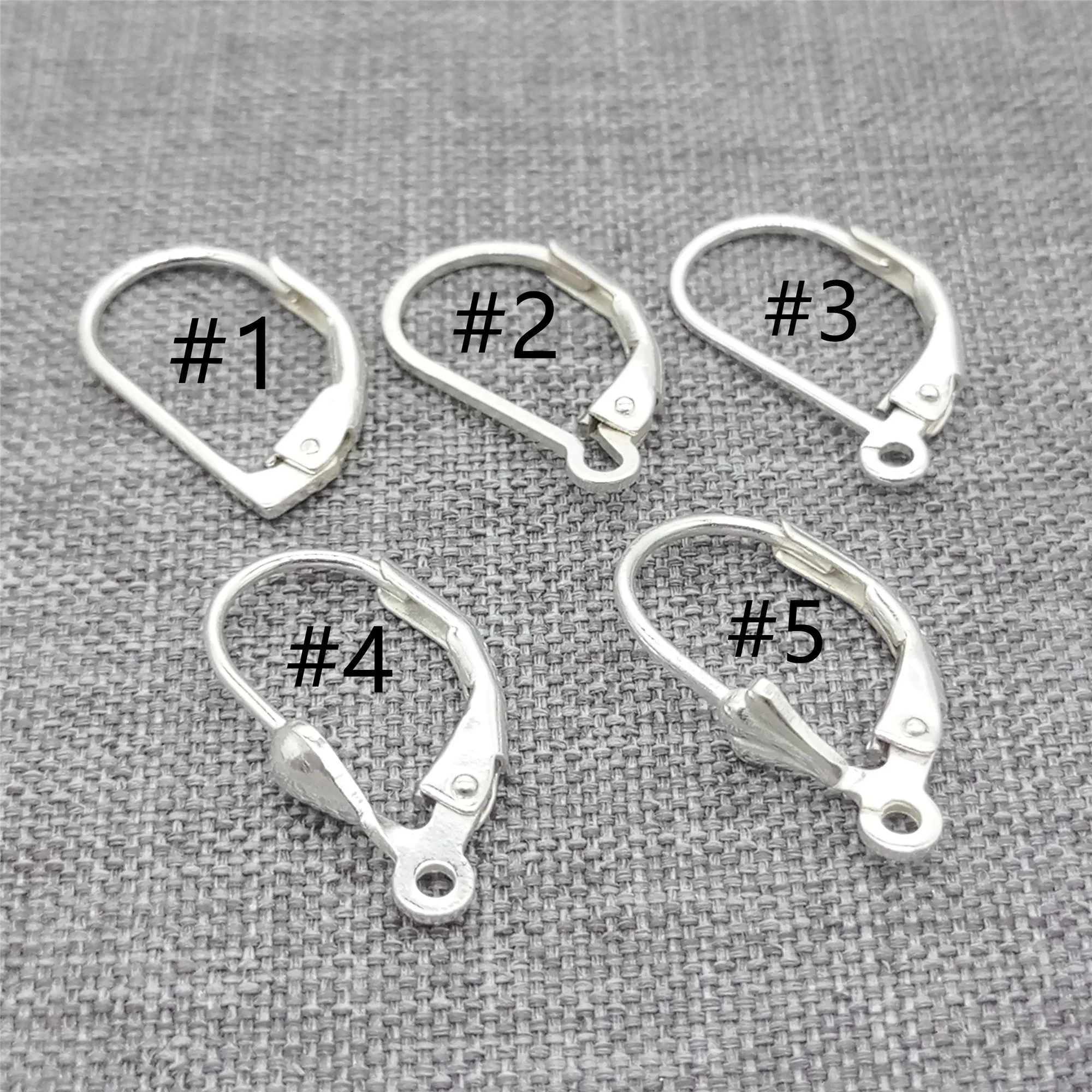 4 Pairs 925 Sterling Silver Plain Leverback Ear Wire for Earring Jewelry Making