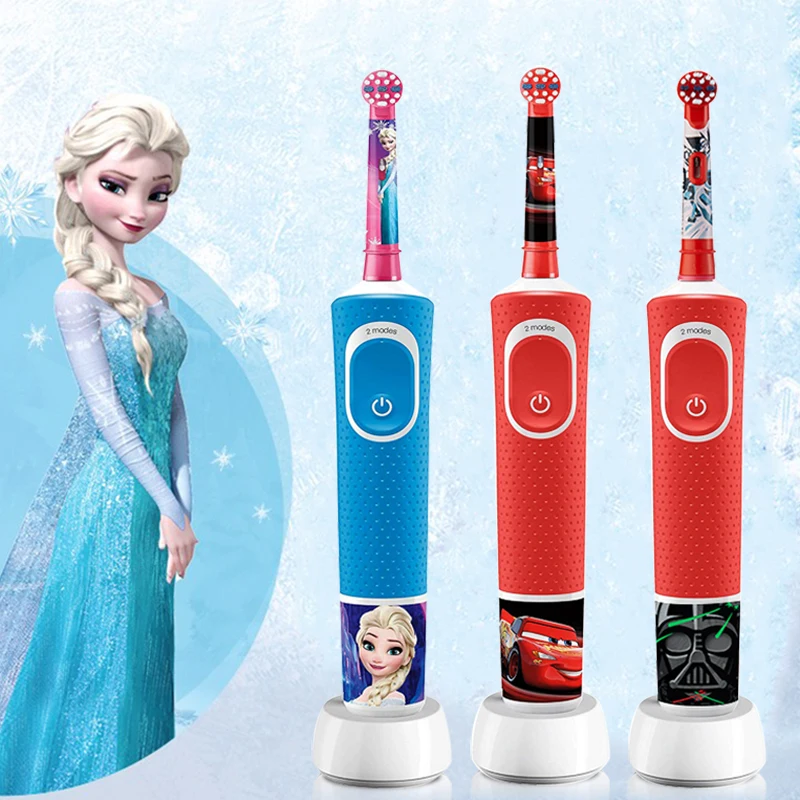 Oral B Children Electric Toothbrush Rechargeable Teeth Brush For Kids With Stickers Two Modes