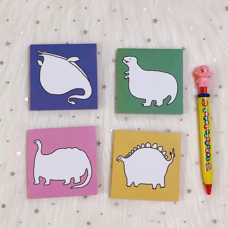 50 листов/упаковка Kawaii корейский INS милый ручной рисунок динозавр Блокнот N Times Sticky