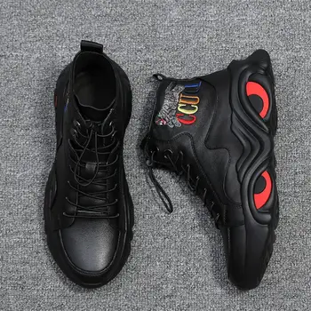 

JX796 Winter Warm Men Boots Genuine Leather Fur Plus Men Snow Boots Handmade Waterproof Working Ankle Boots High Top Men Shoes