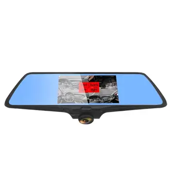 

Durable Rear View Camera Classic Delicate L502 Panoramic View Car Rearview Mirror Dashcam with Rear View Camera+16GB TF