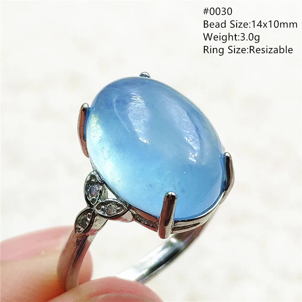 jewellery shop near me Genuine Natural Blue Aquamarine Clear Oval Ring Adjustable Crystal Size 925 Silver Aquamarine Ring Gemstone AAAAA nose pin