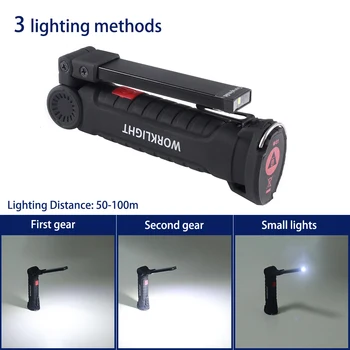 

Portable LED Flashlight Collapsible COB Work With Magnet LED Lighting Handheld Mobile Light for Outdoor Camping Car Repair Lamp